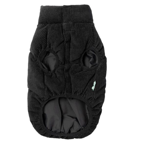 black corduroy puffy coat dog jacket - Picture 3 of 11